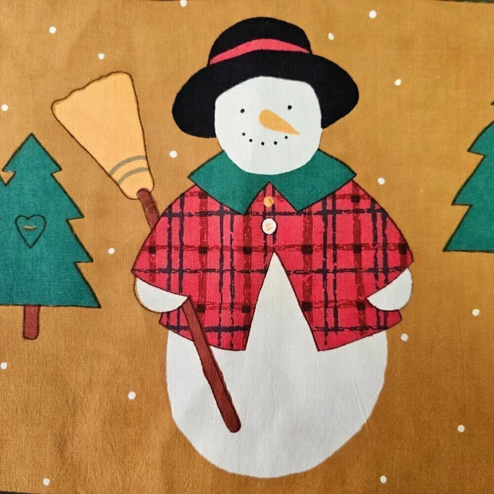 International Silver Co Christmas Placemats Hand Screened 100% Cotton Set 4 NEW